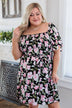 Perfectly Poised Flutter Sleeve Mini Dress- Black & Pink