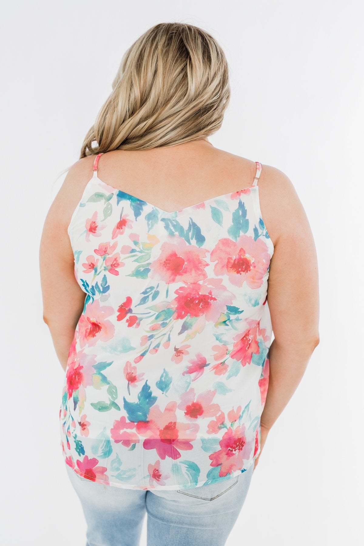 Pure Bliss Floral Shift Tank- Ivory