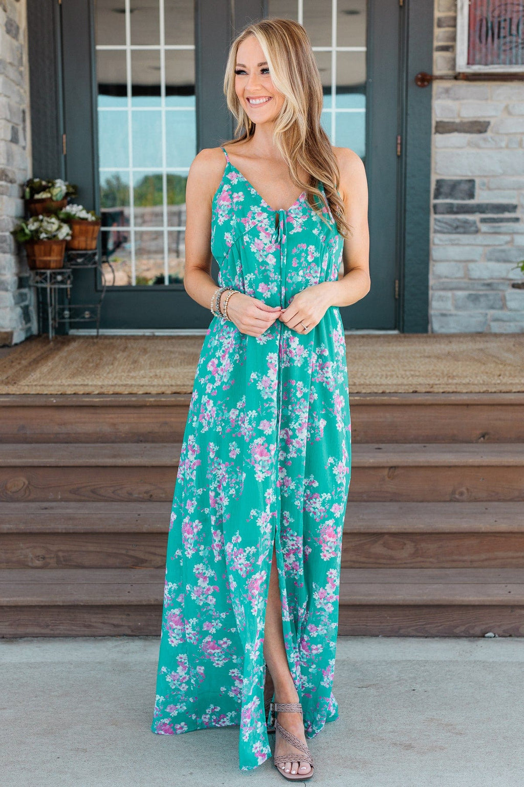 Empire Waist Long Dress A-Line Empire Waist Light Blue Long