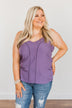 Love Yourself V-Neck Tank Top- Grape