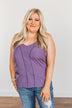 Love Yourself V-Neck Tank Top- Grape