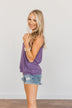 Love Yourself V-Neck Tank Top- Grape