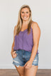 Love Yourself V-Neck Tank Top- Grape