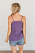 Love Yourself V-Neck Tank Top- Grape
