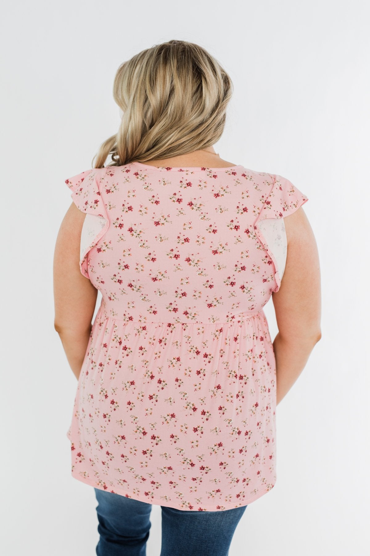Longer Days Floral Babydoll Top- Pink