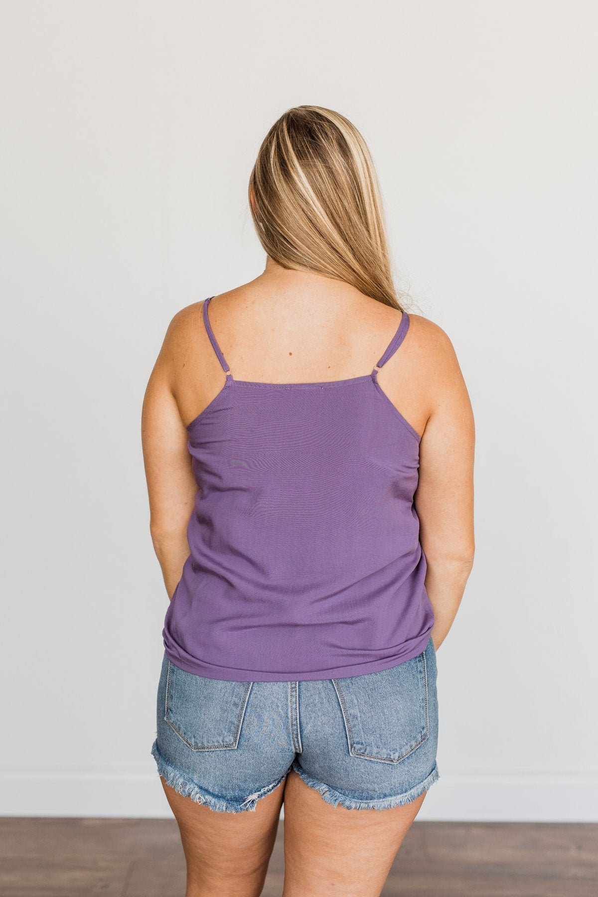 Love Yourself V-Neck Tank Top- Grape