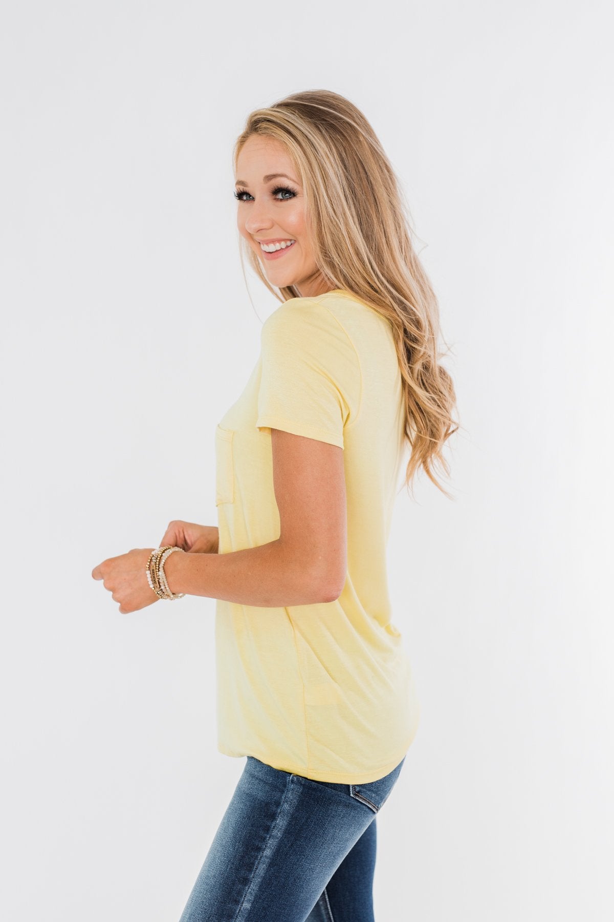 This is Me Notch Pocket Top- Yellow