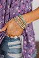 Exquisite 5 Piece Stackable Bracelet Set- Turquoise & Gold