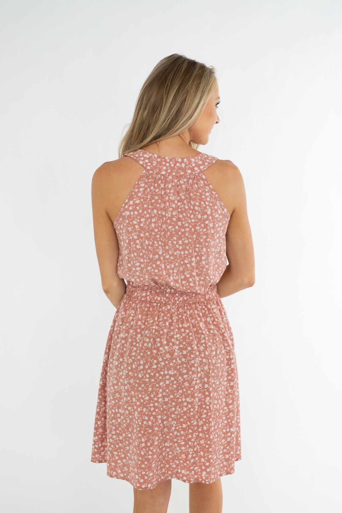 Whatever It Takes V-Neck Floral Dress- Mauve