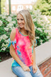 Look On The Bright Side Tie Dye Top- Neon Multi-Color
