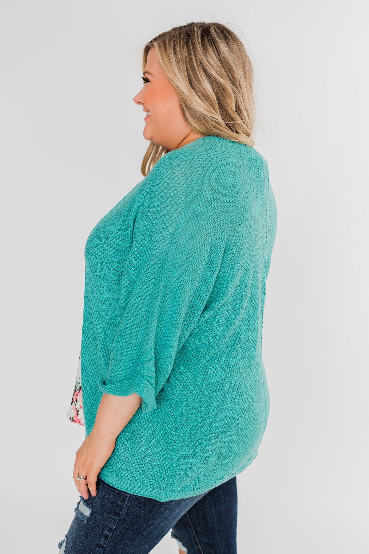 The Perfect Knit Cardigan- Deep Aqua