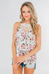 Always & Forever Floral Crochet Tank Top- Ivory