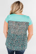Feeling Fierce Leopard Pocket Top- Aqua