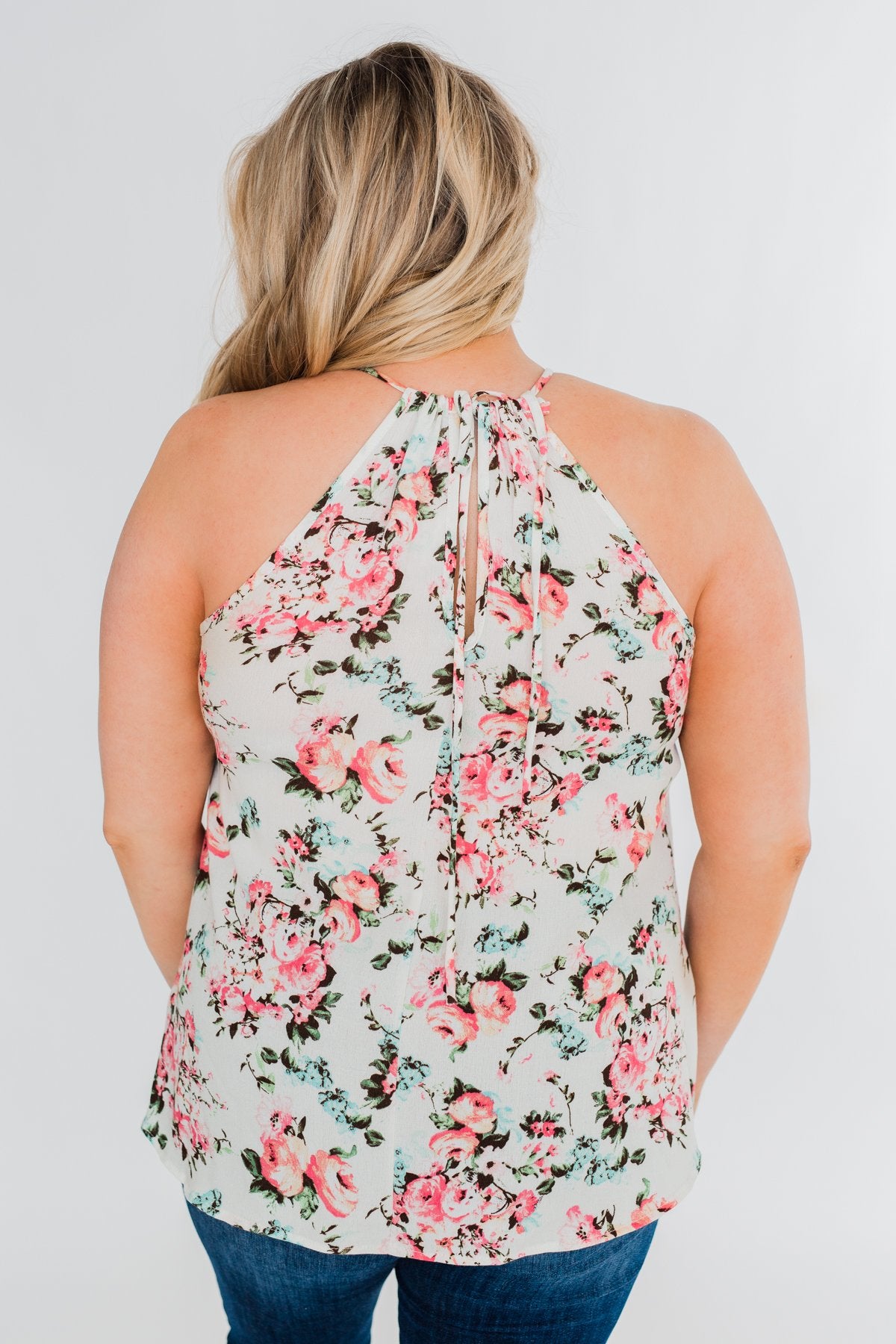 Always & Forever Floral Crochet Tank Top- Ivory