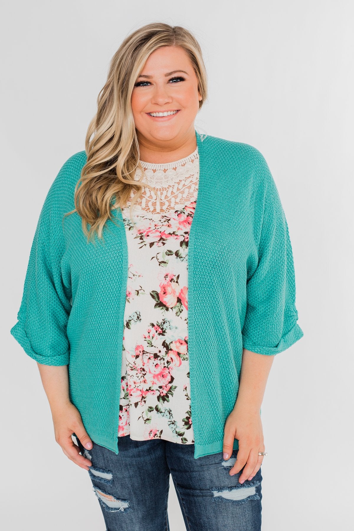 The Perfect Knit Cardigan- Deep Aqua