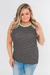 All I Need Striped Tank Top- Aqua & Black