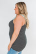 All I Need Striped Tank Top- Aqua & Black
