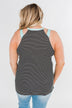 All I Need Striped Tank Top- Aqua & Black