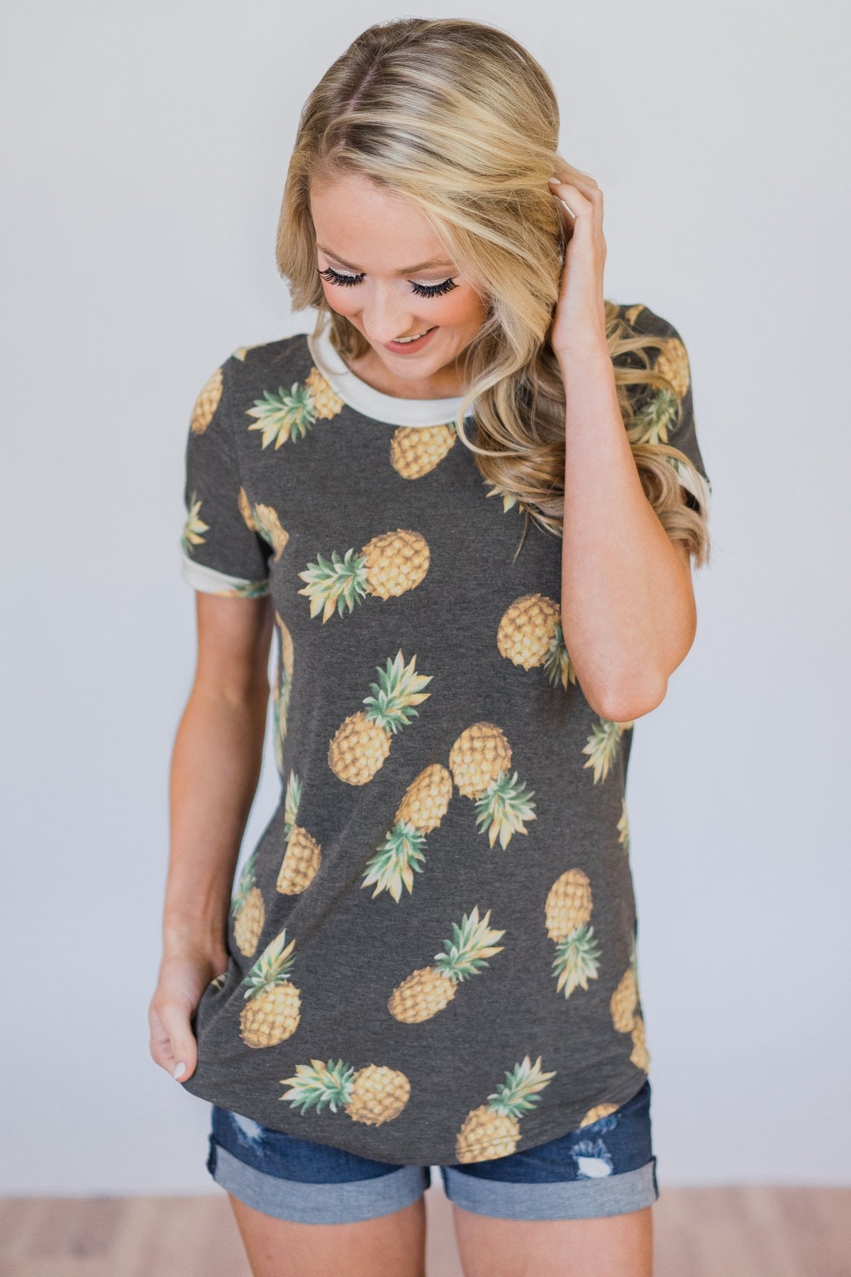 More of Summer Pineapple Top- Charcoal