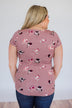 Blooming Romance Floral Glam Pocket Top- Mauve