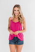 Listen To Your Heart Floral Tank Top- Fuchsia