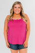 Listen To Your Heart Floral Tank Top- Fuchsia