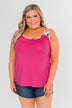 Listen To Your Heart Floral Tank Top- Fuchsia