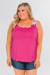Listen To Your Heart Floral Tank Top- Fuchsia