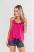 Listen To Your Heart Floral Tank Top- Fuchsia