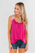 Listen To Your Heart Floral Tank Top- Fuchsia