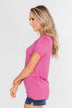 Meet Me Here Short Sleeve Top- Magenta