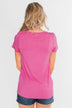 Meet Me Here Short Sleeve Top- Magenta