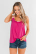 Listen To Your Heart Floral Tank Top- Fuchsia