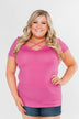 Meet Me Here Short Sleeve Top- Magenta
