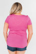 Meet Me Here Short Sleeve Top- Magenta