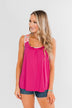 Listen To Your Heart Floral Tank Top- Fuchsia