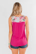 Listen To Your Heart Floral Tank Top- Fuchsia