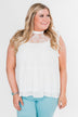 One & Only Lace Detail Sleeveless Top- White