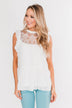One & Only Lace Detail Sleeveless Top- White