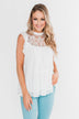 One & Only Lace Detail Sleeveless Top- White