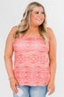 Doing Just Fine Aztec Tank Top- Coral