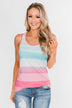 Summer Shades Tank Top- Blue & Pink Tones