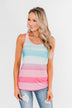Summer Shades Tank Top- Blue & Pink Tones