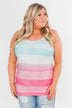 Summer Shades Tank Top- Blue & Pink Tones