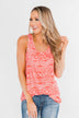 Doing Just Fine Aztec Tank Top- Coral