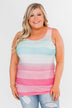 Summer Shades Tank Top- Blue & Pink Tones