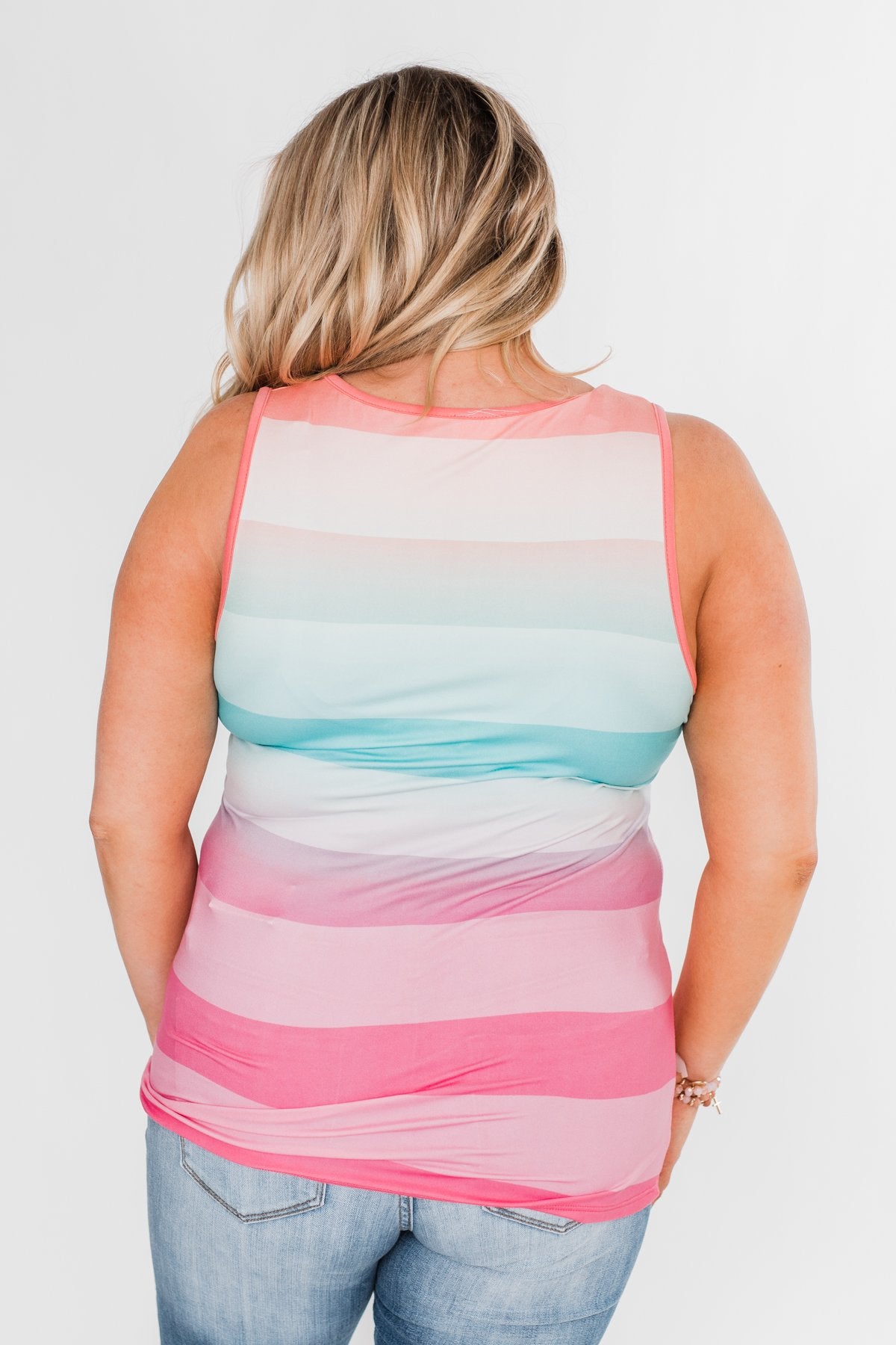 Summer Shades Tank Top- Blue & Pink Tones