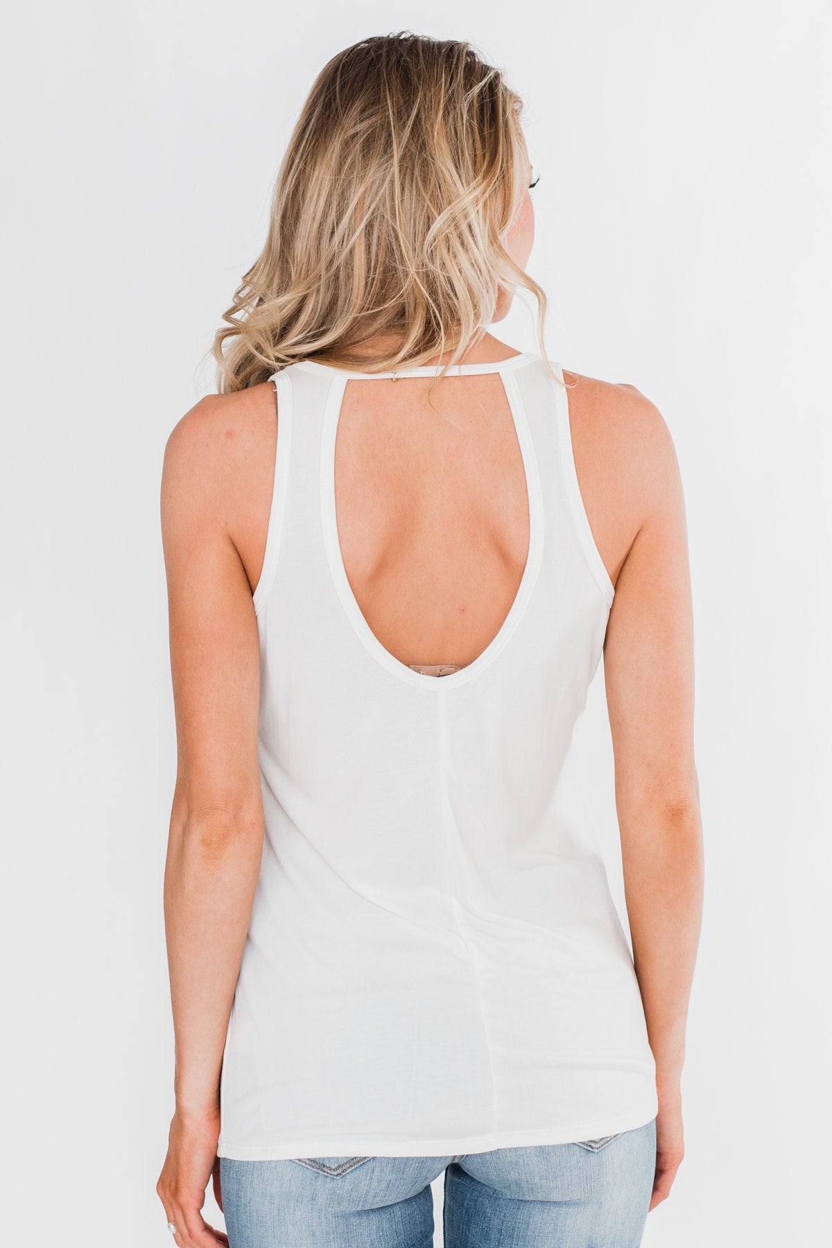 Caught In The Moment Tank Top- Ivory