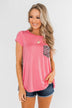 Feeling Fierce Leopard Pocket Top- Pink