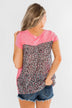 Feeling Fierce Leopard Pocket Top- Pink